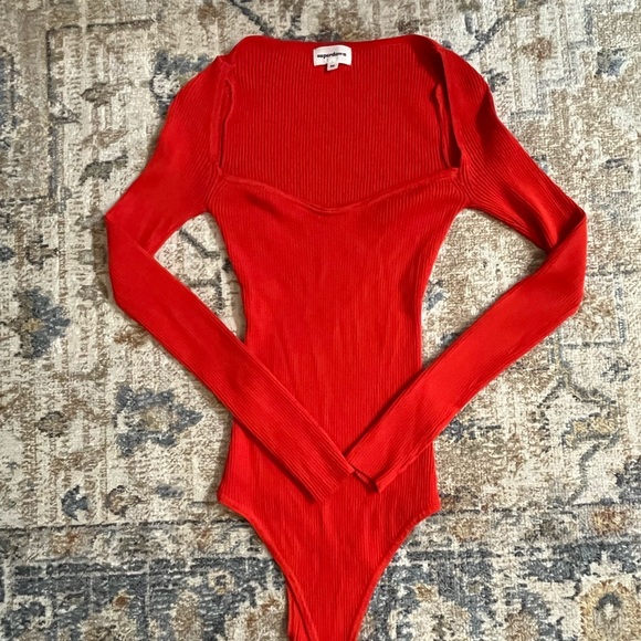 Superdown REVOLVE Women's Red Sweater Bodysuit - Picture 1 of 7